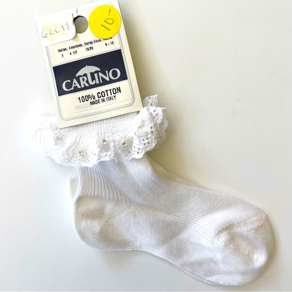 Carlino White Eyelet Ruffle Sock - Picture 1 of 6